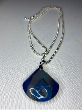 Large Druzy Banded Agate necklace